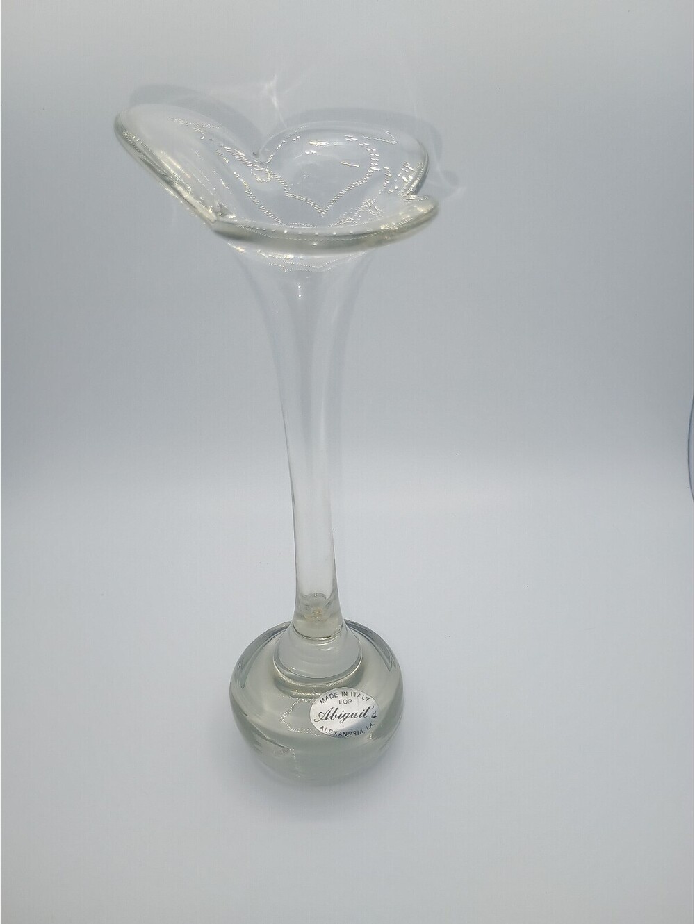 Vintage Abigail Handcrafted Italian Glass Bud Vase